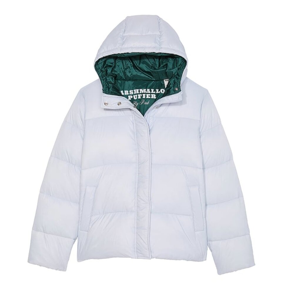 NWT - PINK Marshmallow Puffer Coat (Small /Color: Hydrangea Blue)